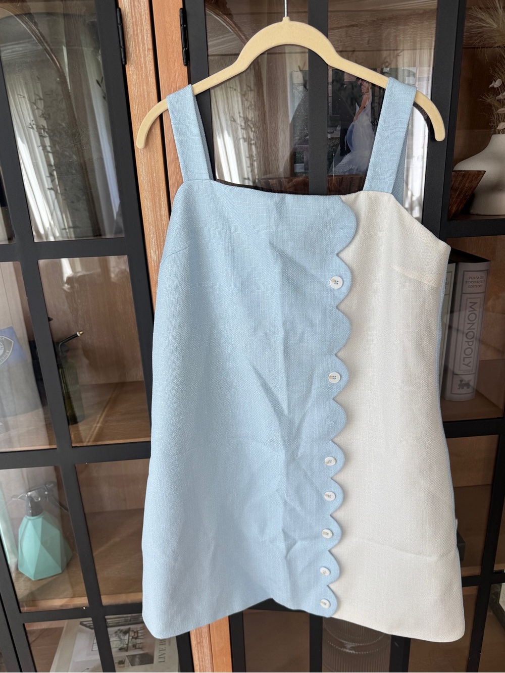 SSYS Isabelle Scalloped mini dress colorblock side sleeveless contrast pastel - Picture 7 of 7